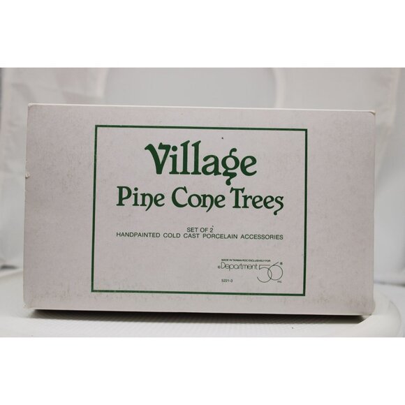 Dept 56 Village Accessory - Village Pine Cone Trees, set of 2 - Picture 2 of 5